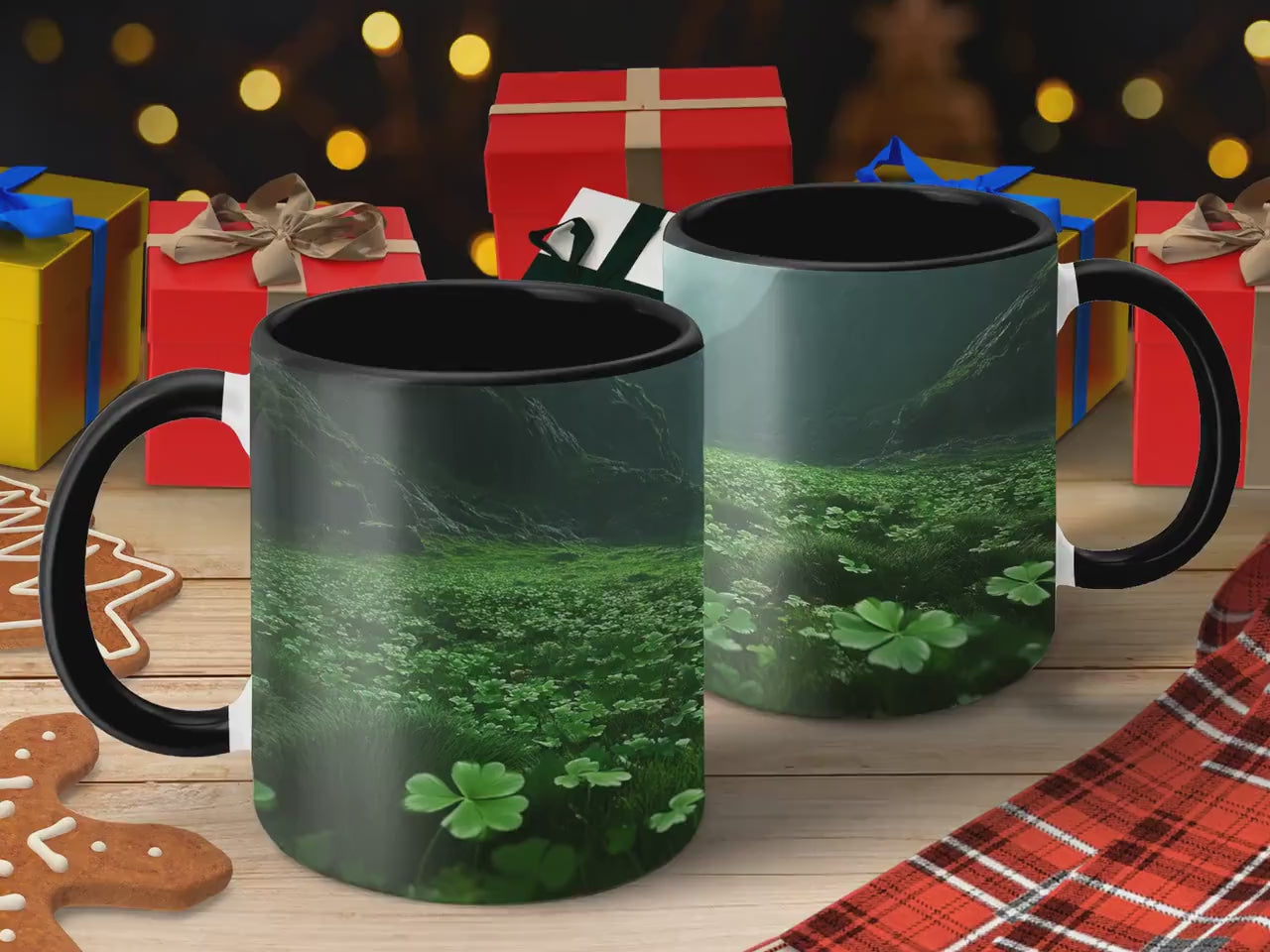 Enchanting Shamrock Mug Featuring Lush Green Clover Field Design Perfect for Morning Coffee Tea Gifts