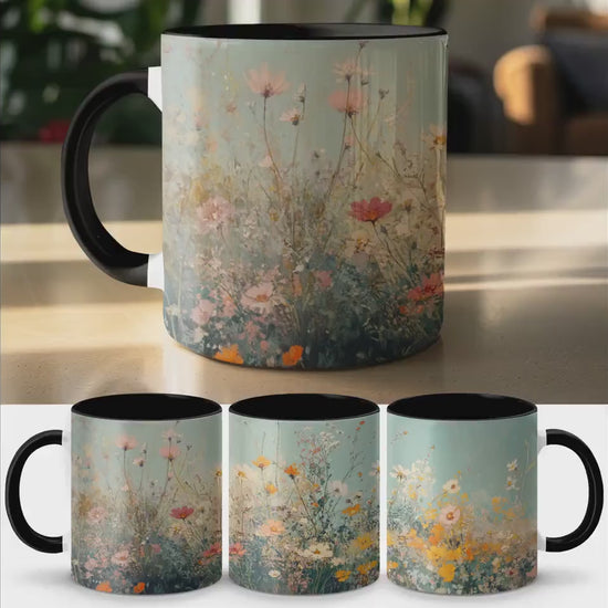 Floral Mug, Botanical Mug, Wildflowers Coffee Cup, Artistic Flower Mug, Nature Inspired Drinkware, Colorful Floral Mug for Tea or Coffee