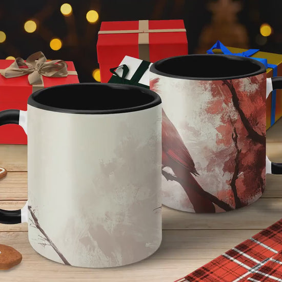 Beautiful Red Cardinal Mug, Nature Inspired Bird Artwork, Unique Gift For Bird Lovers, Artistic Coffee Mug, Tea Cup, Gift for Her Him