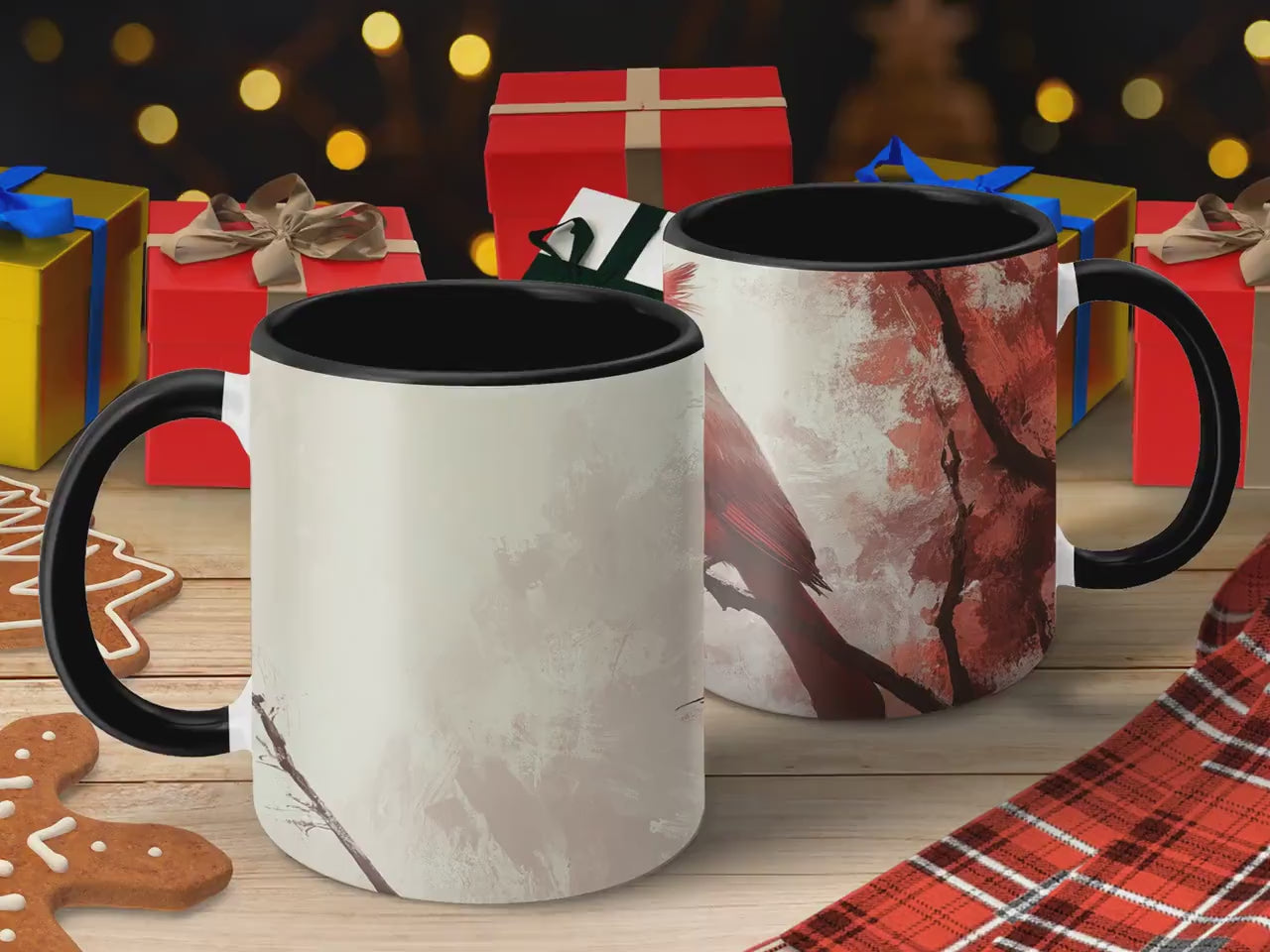 Beautiful Red Cardinal Mug, Nature Inspired Bird Artwork, Unique Gift For Bird Lovers, Artistic Coffee Mug, Tea Cup, Gift for Her Him