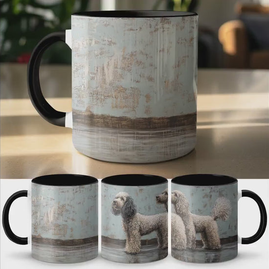 Cute Dog Duo Mug, Unique Dog Lover Gift, Artistic Pet Mug, Fluffy Dog Print, Dog Owner Mug, Dog Art Mug, Coffee Tea Mug, Gift for Animal