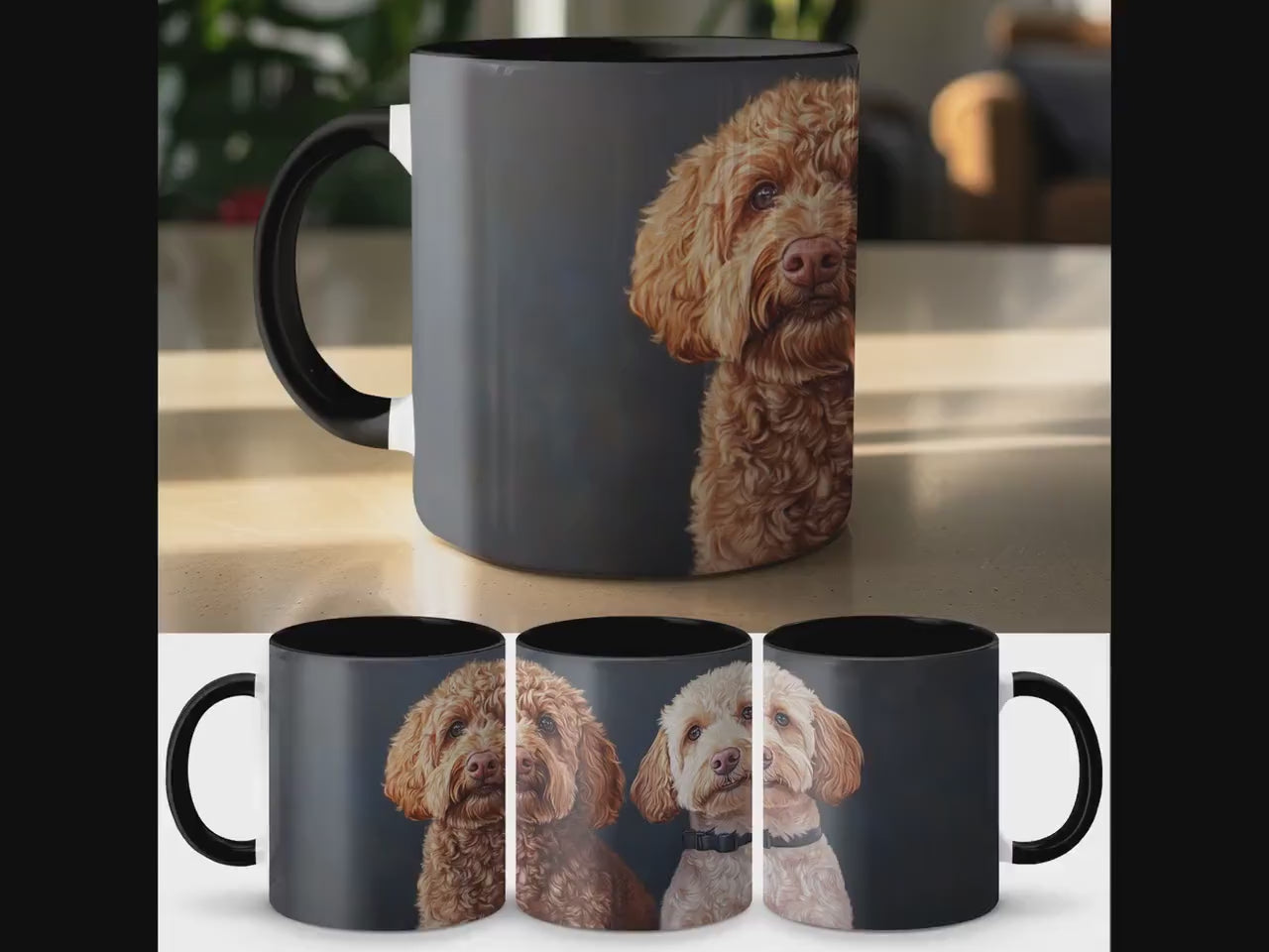 Cute Dog Duo Illustration Coffee Mug, Adorable Dog Lovers Gift, Unique Coffee Mug for Dog Enthusiasts, Perfect Pet Owner Present