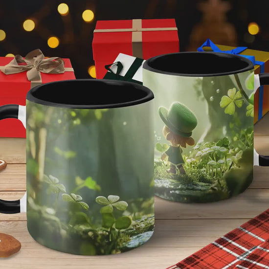 Cute Leprechaun In Enchanted Forest Mug, Whimsical Coffee Cup, Mythical Creature Artwork, Unique Novelty Gift, Fantasy Drinkware