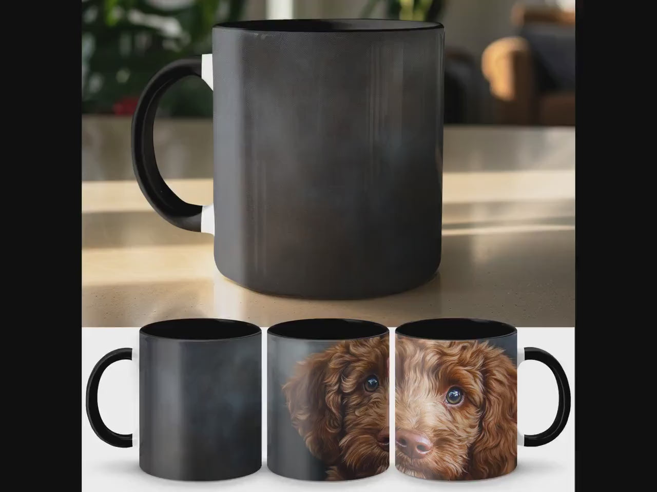 Cute Puppy Dog Art Mug, Adorable Brown Puppy Eyes Coffee Cup, Perfect Gift for Dog Lovers, Decorative Pet Lover Mug, Cute Dog Gift